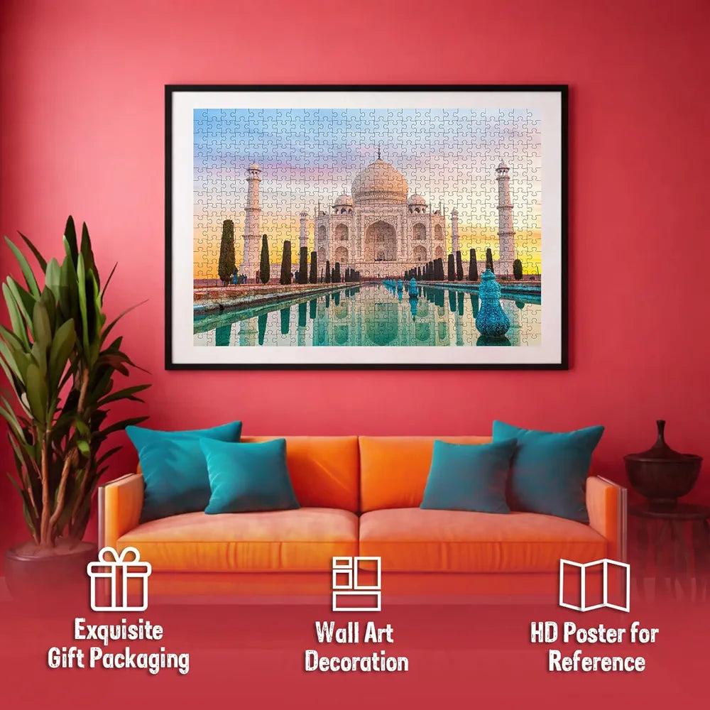 Hello Friend Taj Mahal 500-Piece Jigsaw Puzzles For Kids And Childrens Realistic Illustration Brain Booster Gifts, Fun And Creative Game - Ages 9+