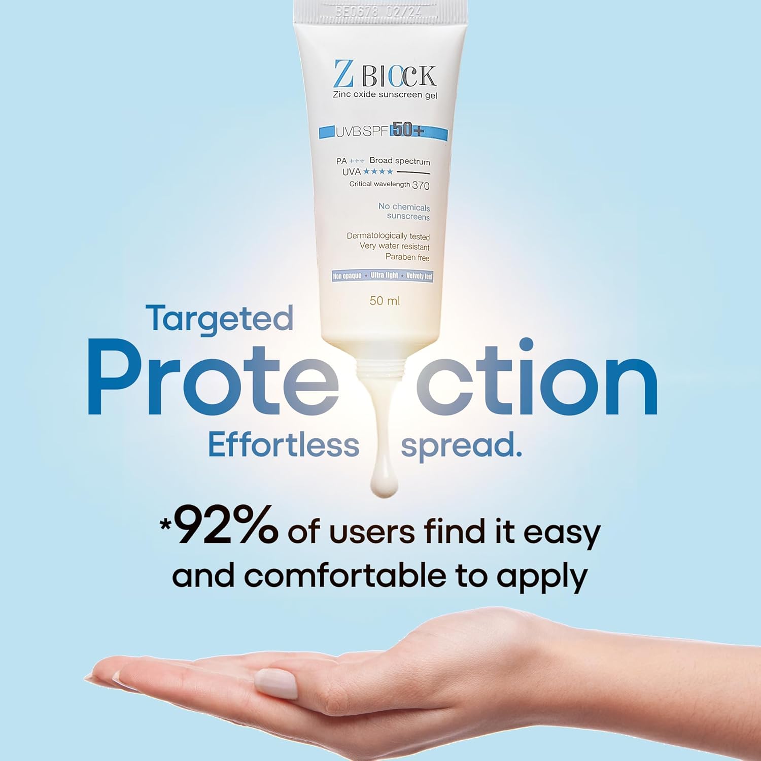 Sanaxia Cosmetics, Z-Block 25% Zinc Oxide Sunscreen Gel, Spf 58, 50 Ml, All Skin Type