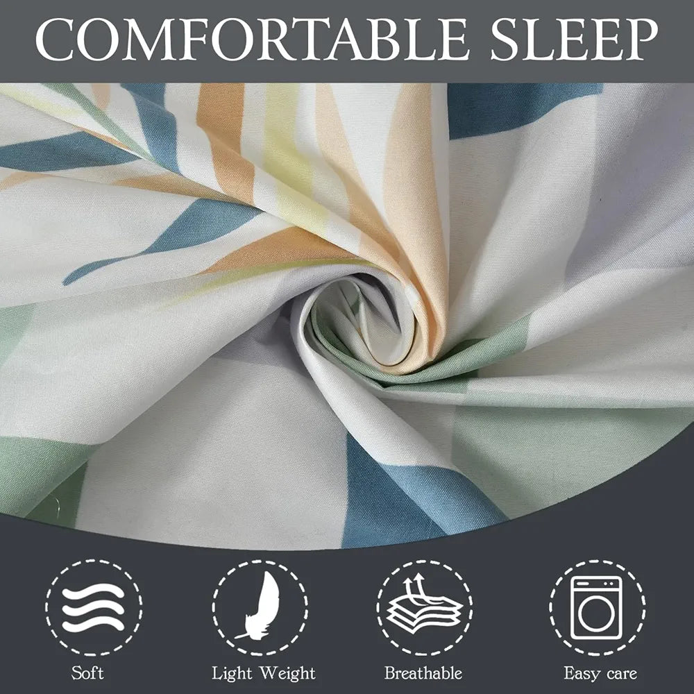 Fresh From Loom Fitted Floral Bedsheet King Size Bed With Two Pillow Cover Elastic 144 Tc Multi Color