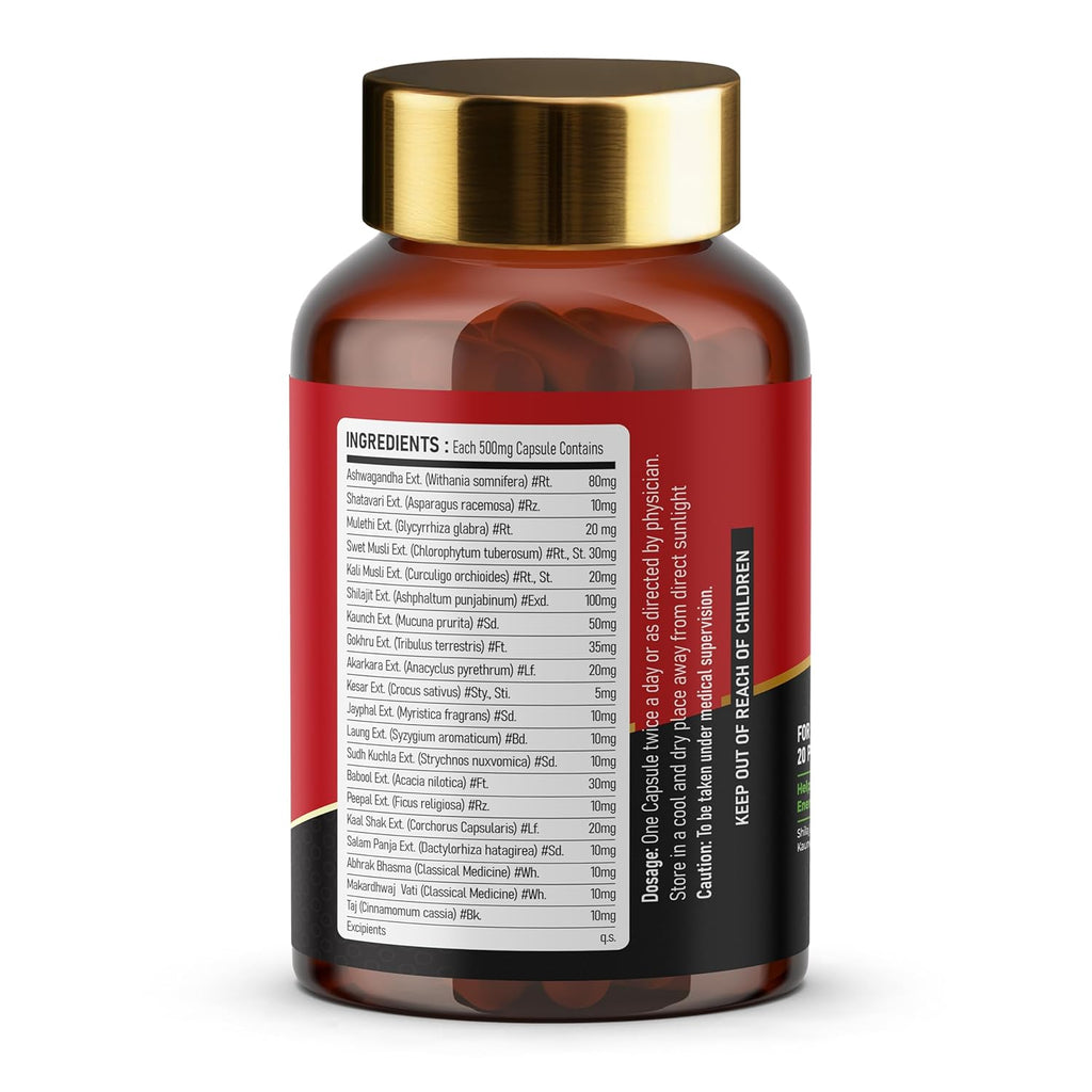 Fytika Horse Shakti Capsules | 20 Potent Ayurvedic Herbs | For Menâ€™s Strength, Stamina & Daily Vitality | 60 Capsules
