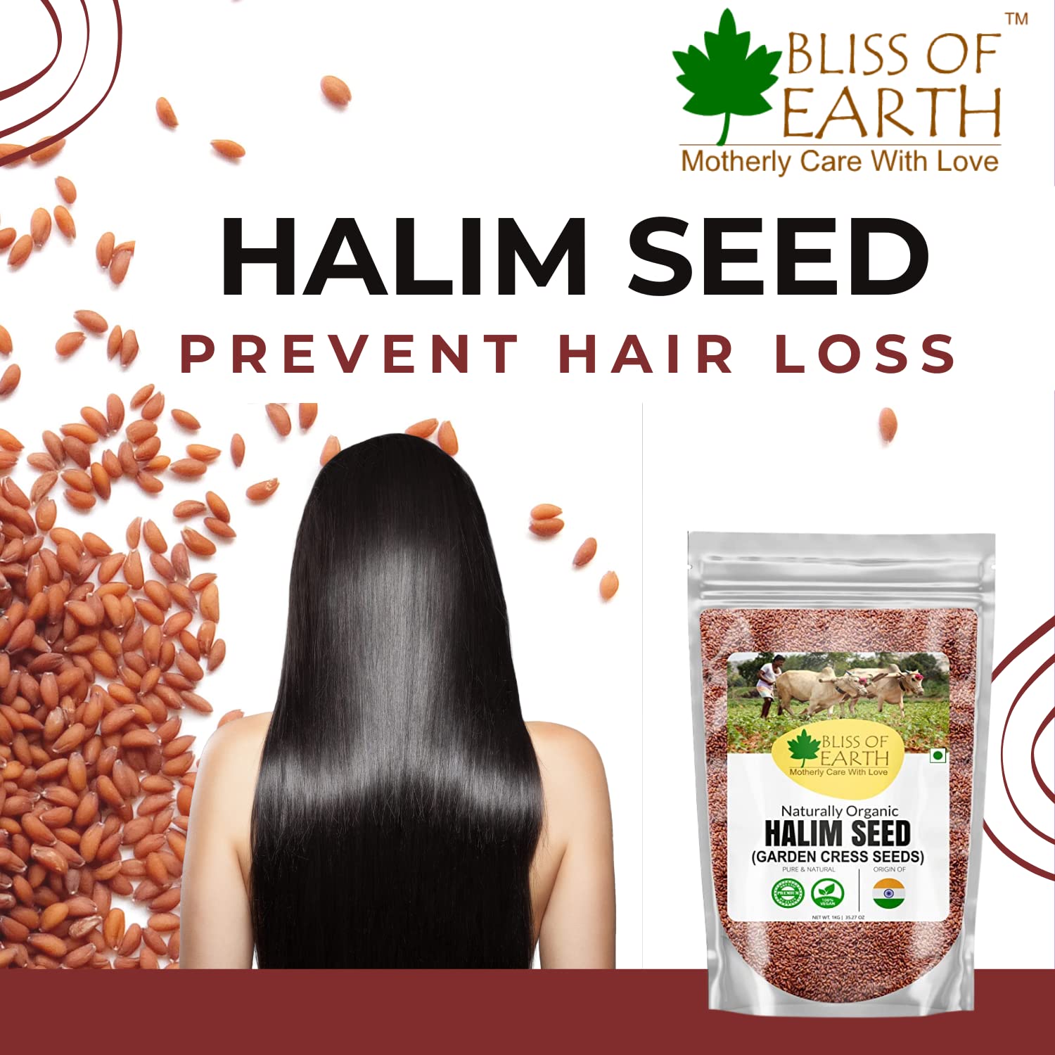 Bliss of Earth Halim Seeds Organic for Eating | 600gm Halim Seeds for Eating | Aliv Organic | Garden Cress | Rich in Nutrients & Perfect for Hair & Immunity | Fibre Rich