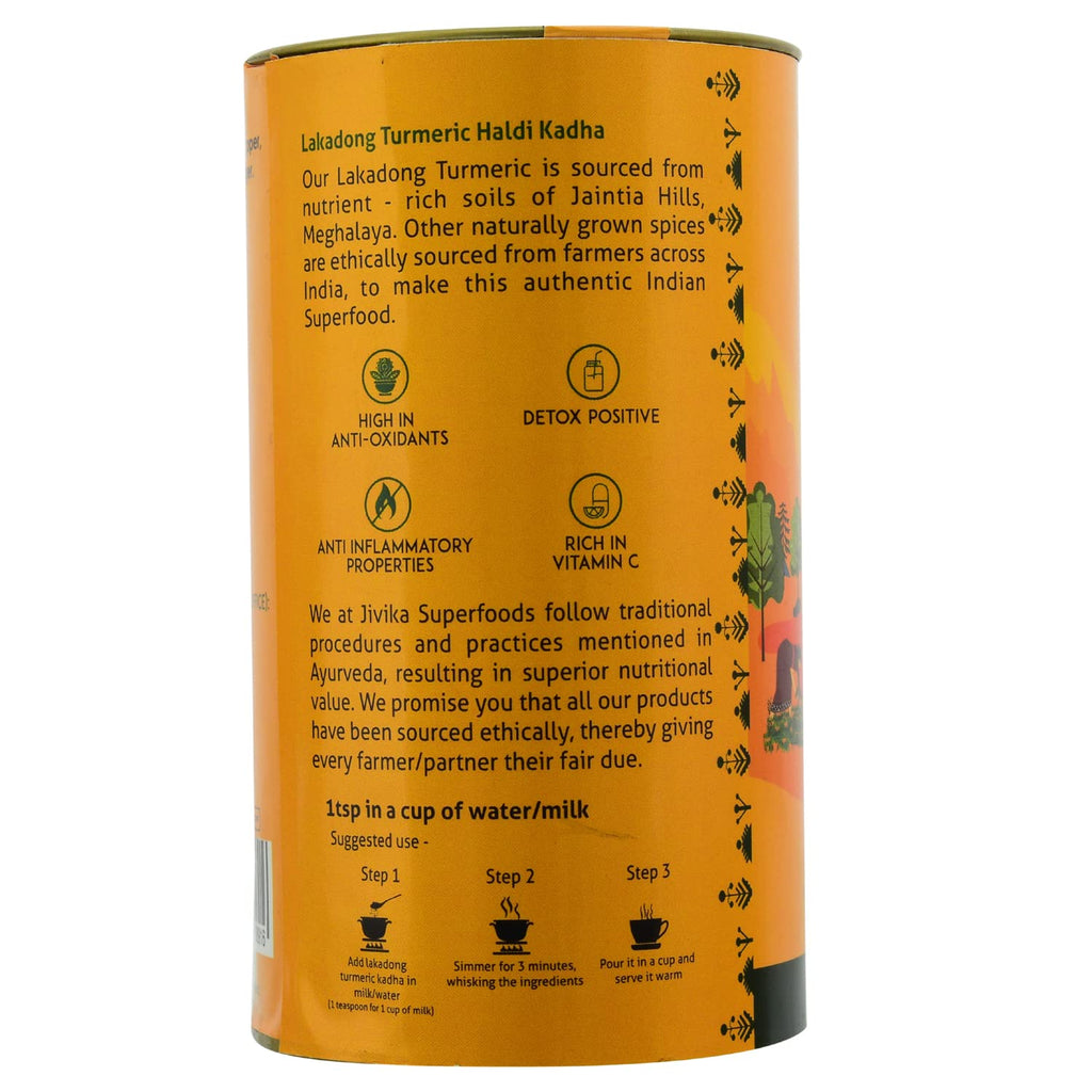 Jivika Naturals Lakadong Turmeric Haldi Kadha - 100 gms
