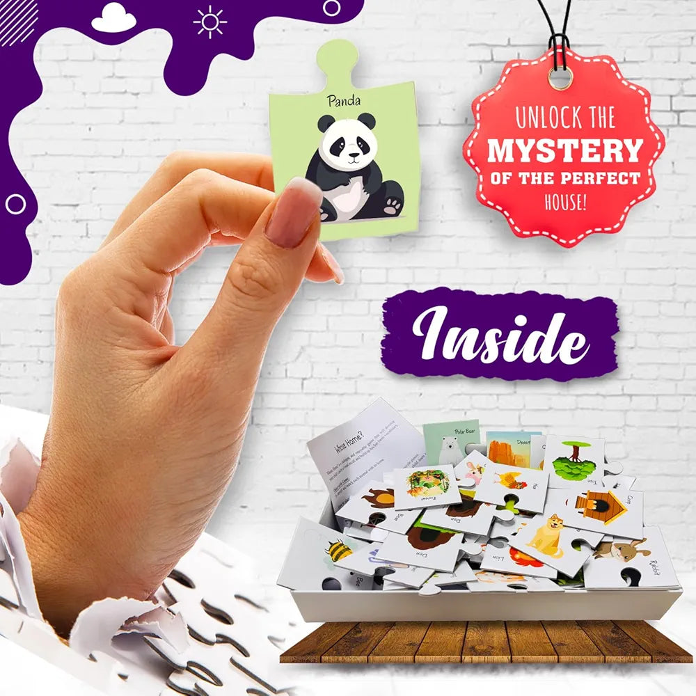 Hello Friend Whose Home Jigsaw Puzzle Connecting 2-Piece  for Kids, Childrens and Toddlers Early Learning Educational