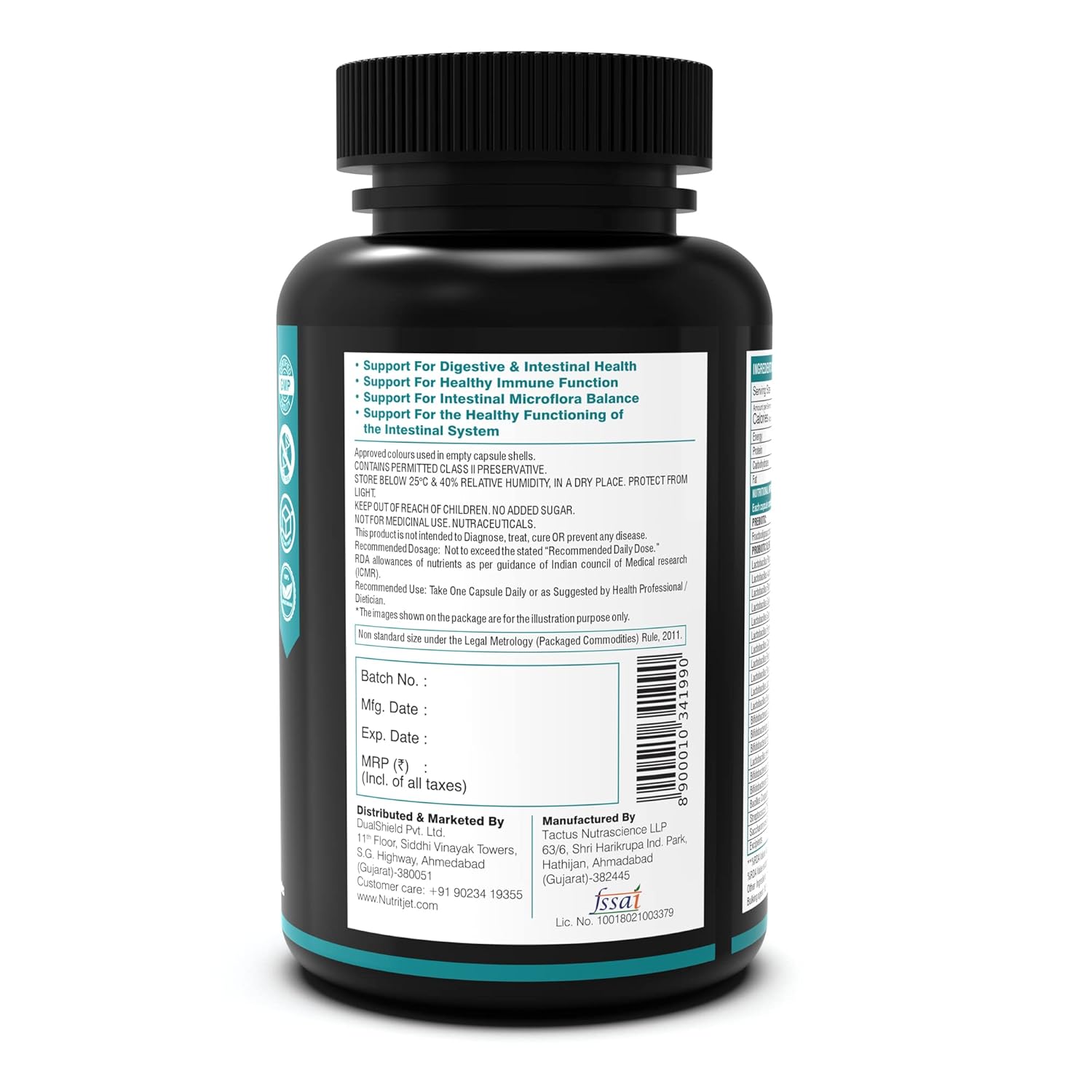 NutritJet Probiotics Supplement 50 Billion CFU with 20 Strains | Probiotics for Gut Health Supplements | Support Digestion & Immunity | Gut Health Probiotics - 60 Veg Capules