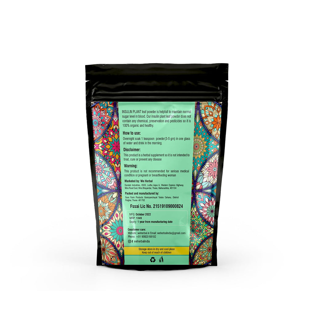 Insulin Plant Leaf Powder Pure insulin plant powder for control Improves Insulin Production (250 gms)