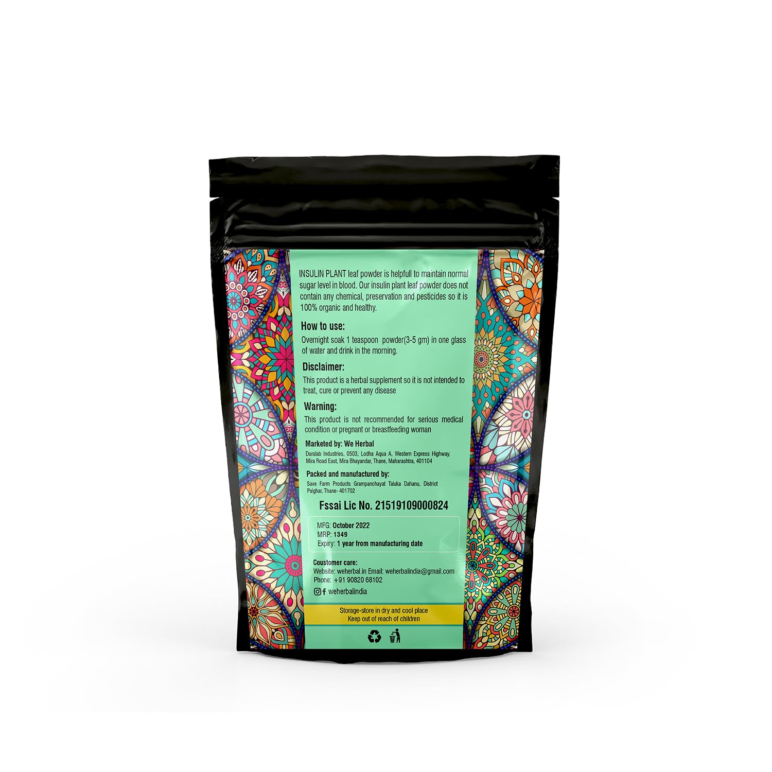 Insulin Plant Leaf Powder Pure insulin plant powder for control Improves Insulin Production (250 gms)