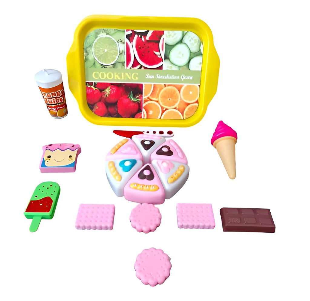 Tickles Realistic Sliceable Pizza Cutting Toy for Kids Pretend Play Toy 17 Pcs Multicolor
