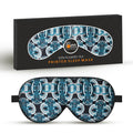 Friends of Meditation 100% Mulberry Silk Eye Mask, Super Smooth Sleep Mask and Blind Fold (Blue Floral)