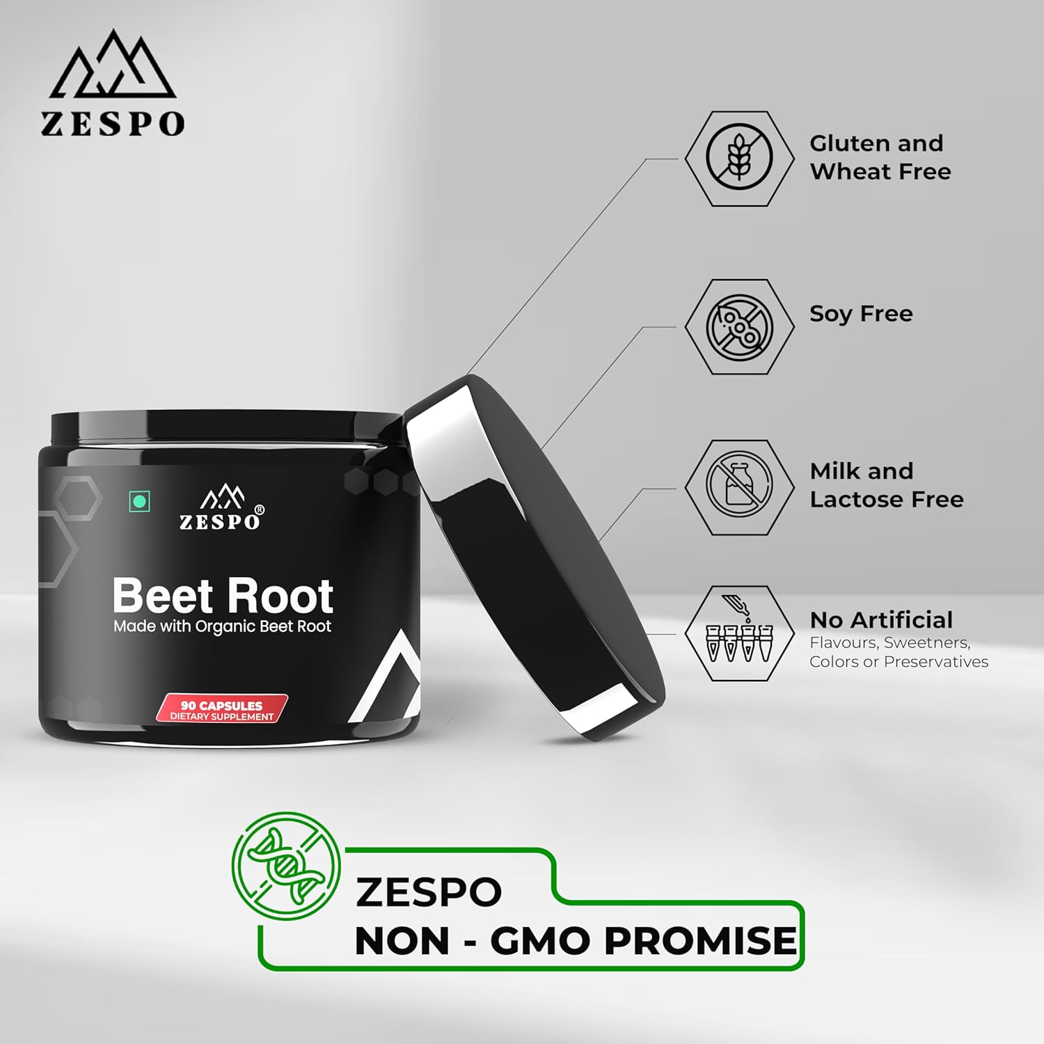 Zespo Organic Beet Root Capsules 1000mg â€“ Supports Heart Health, Blood Pressure, Energy, Antioxidant & Stamina â€“ Vegan, Non-GMO | 90 Capsules