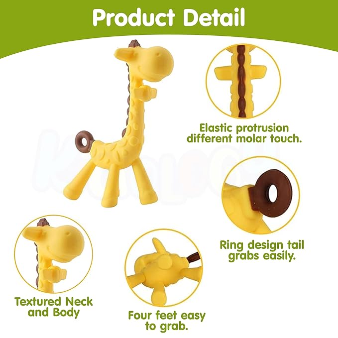 Kidology Giraffe Shaped Teether for Babies 6+ Months