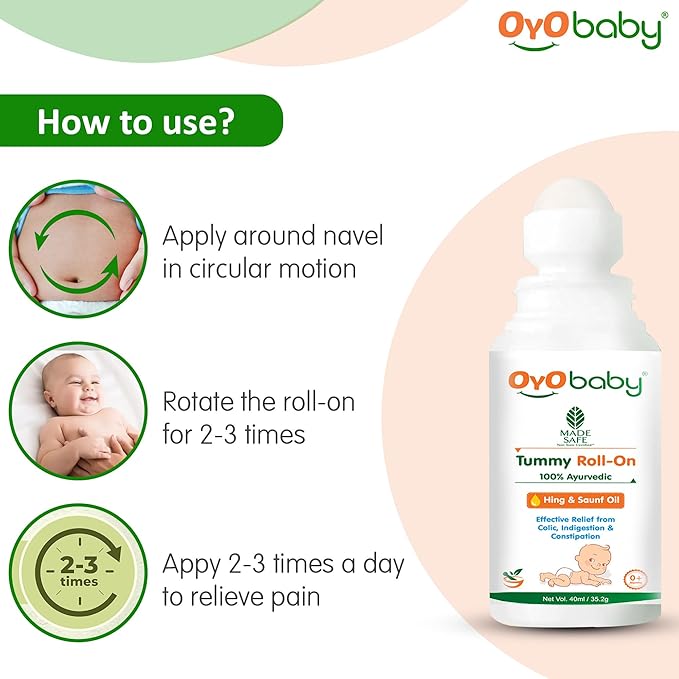 Oyo Baby Easy Tummy roll on for baby Quick Relief From Colic - 40 ml
