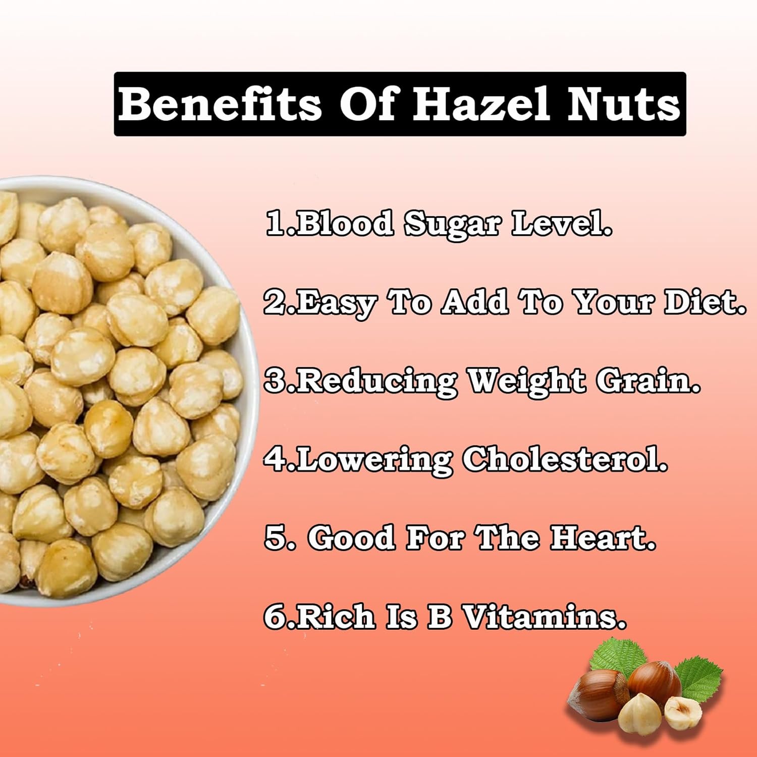 NATUREONUS Premium Hazelnuts 100 Gram | Delicious Hazel Nuts For Eating, Raw & Dehulled For Making Chocolate Spread, Tasty Dry Fruits