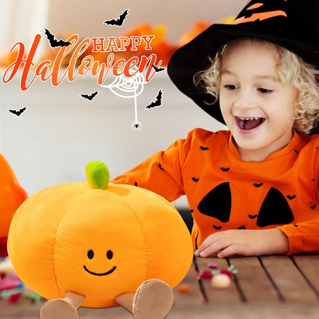 Tickles Smiling Pumpkin Soft Stuffed Plush Halloween Toy for Kids 30 cm Color Orange