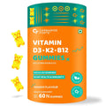 Carbamide Forte Vitamin D3 K2 B12 Gummies | Vitamin B12 Supplements | B12 Supplements For Bone Health & Immunity | Veg Lichen Source D3 Supplement | Mango Flavoured - 60 Gummies