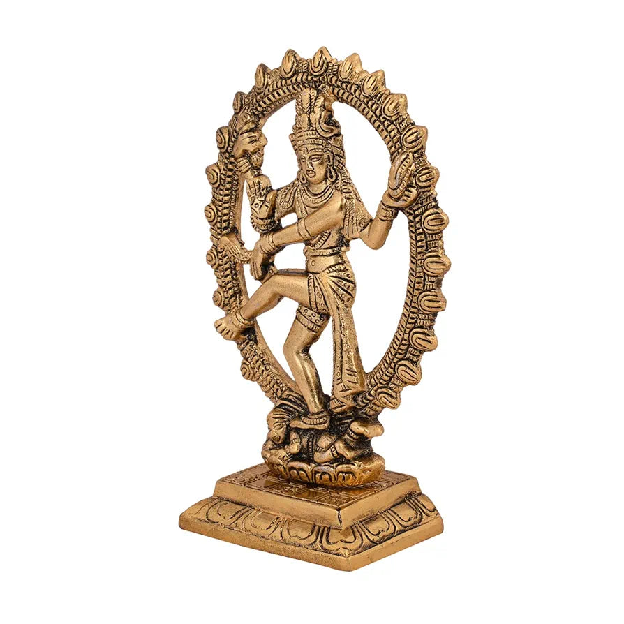Collectible India Metal Shiva Idol Natraj Statue Statue - Gold Plated Dancing Shiva Natraja/Natrajan Showpiece Figurine