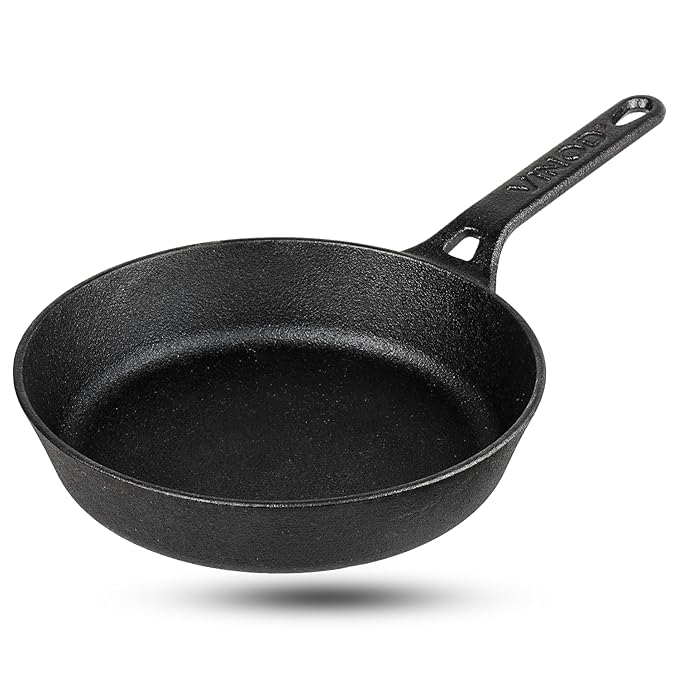 Vinod Legacy Pre Seasoned Cast Iron/Loha Frypan - 22 cm | Naturally Non Stick Skillet Pan for Frying