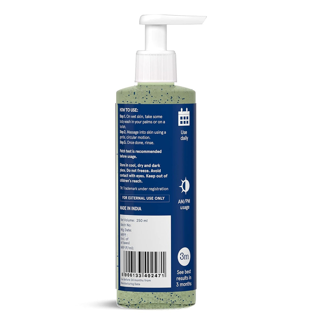 Be Bodywise 2% AHA Body Wash | With 1% Lactic Acid, Glycolic Acid & 4% Glycerin | Exfoliates & Promotes Glowing Skin | Smoothens Rough & Bumpy Skin | Daily Use Shower Gel | 250ml