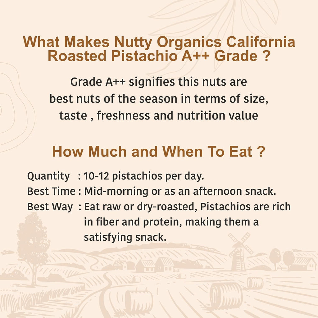 Nutty Organics California Roasted Pistachios 250 GM | Hand Selected Jumbo | Nutritious Tasty & Healthy Nuts Dry Fruits | Rich in Protein