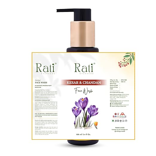 Rati Ayurveda Face Wash Kesar Chandan - 100 ml