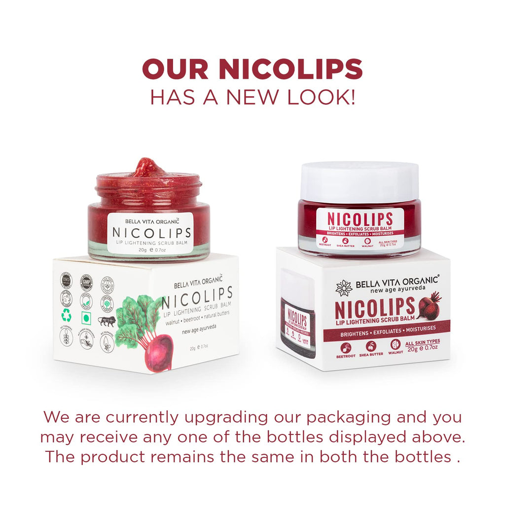 Bella Vita Organic NicoLips Lip Lightening Scrub Balm - 20 gms