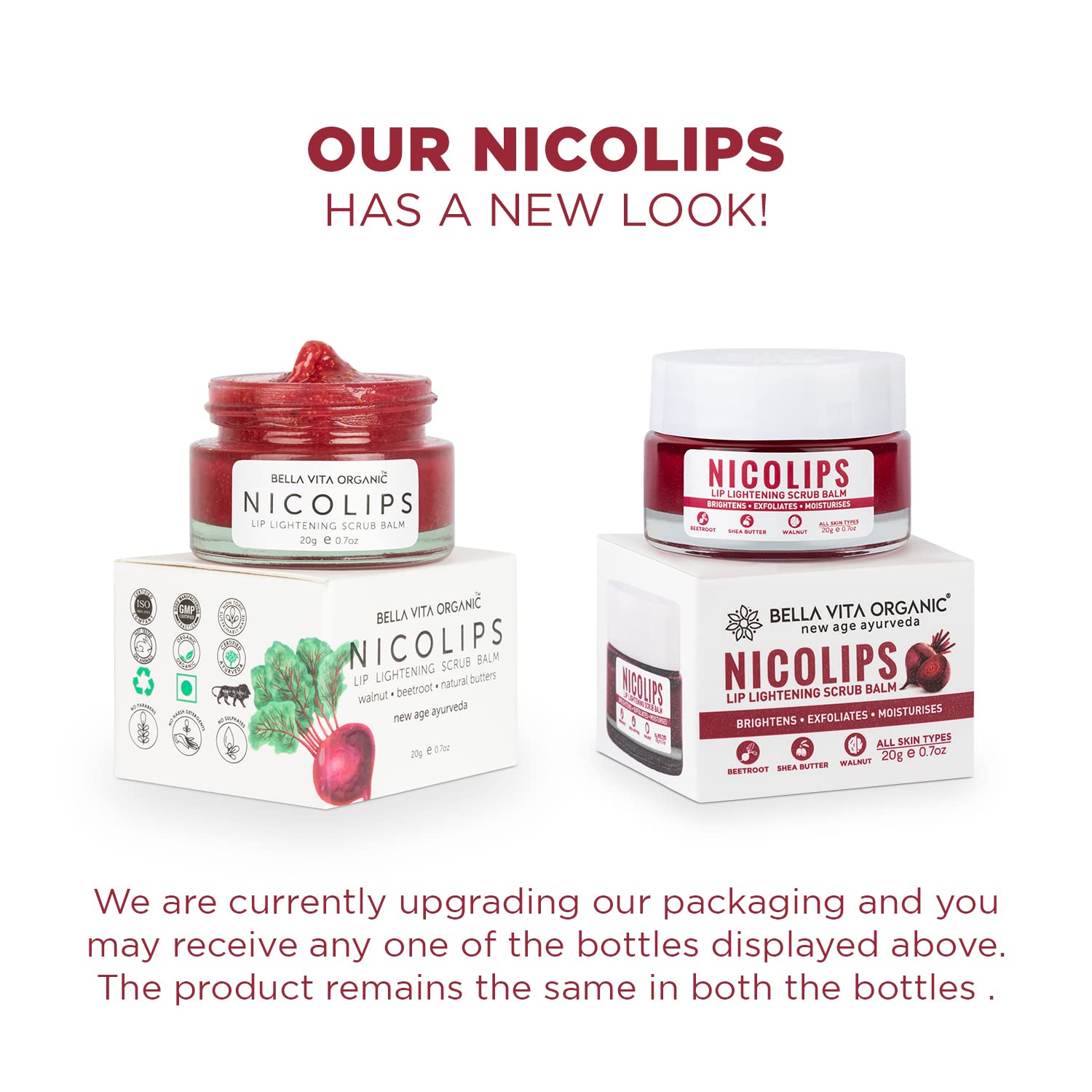Bella Vita Organic NicoLips Lip Lightening Scrub Balm - 20 gms