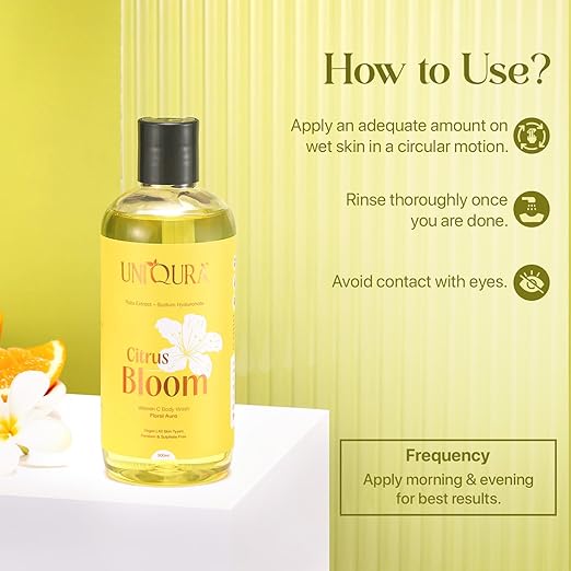 Uniqura Glowing Skin Vitamin C Body Wash with Intense Moisturisation - 300 ml