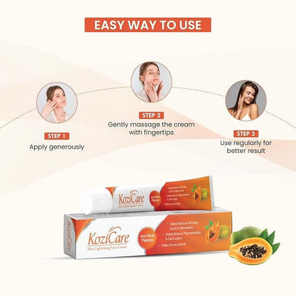 Kozicare Kojic Acid Cream Papaya Tan Removal - 15 gms