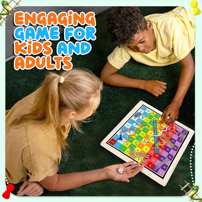 Wembley 2-in-1 Ludo Snake and Ladder Jumbo Wooden Board Game