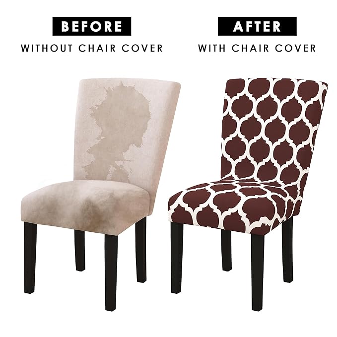 Story@Home Elastic Stretch Removable Washable Short Dining Chair Cover set of 1 Piece Colour Maroon