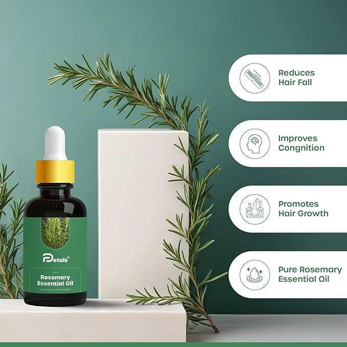 DPetals Rosemary Essential Oil for Balance Wellness Relaxation Hair & Scalp Care - 15 ml