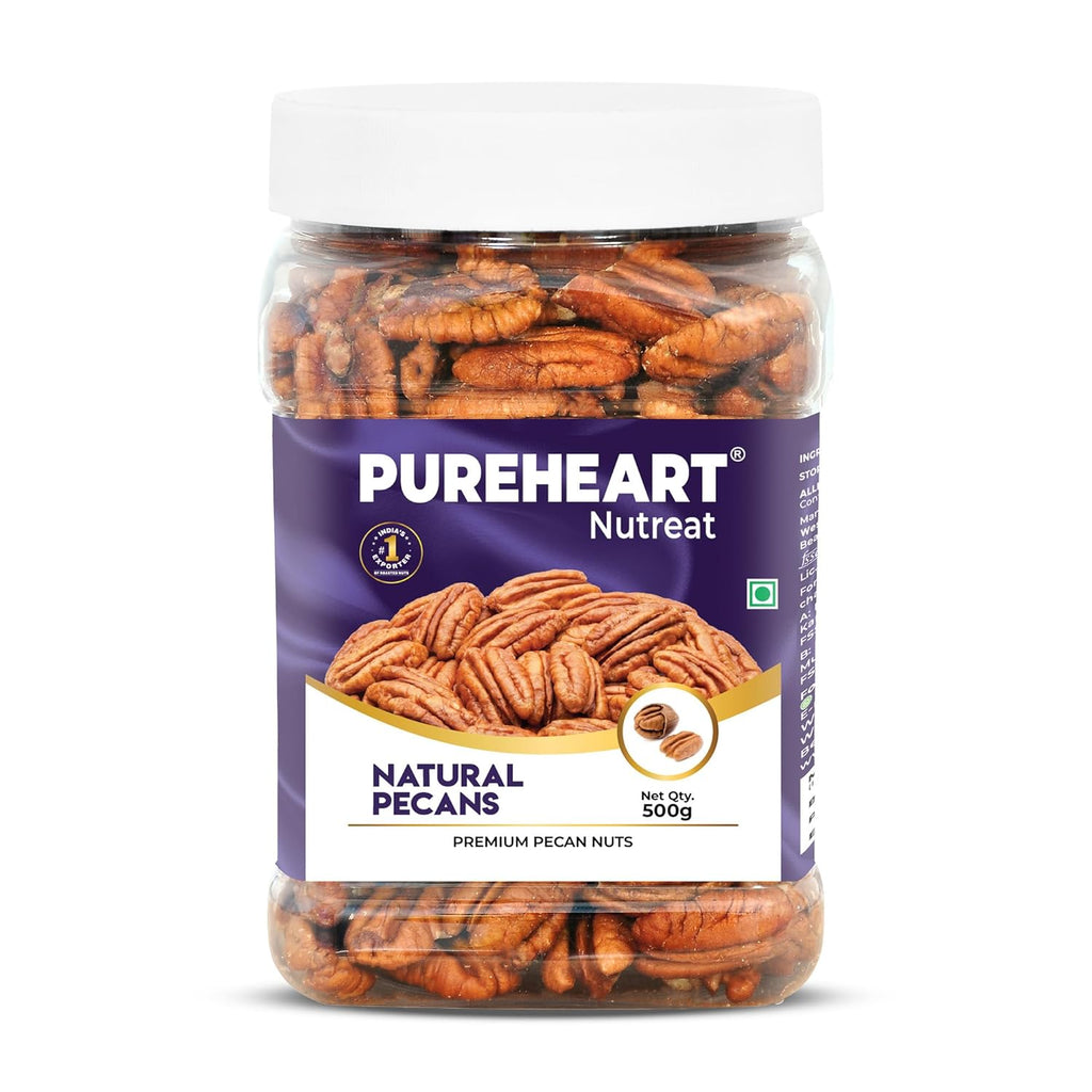 Pureheart Premium Pecan Nuts| Premium Natural Pecans | Healthy Dry Fruits Snack | Rich in Protein, Fibre & Antioxidants | Ideal for Snacking & Baking