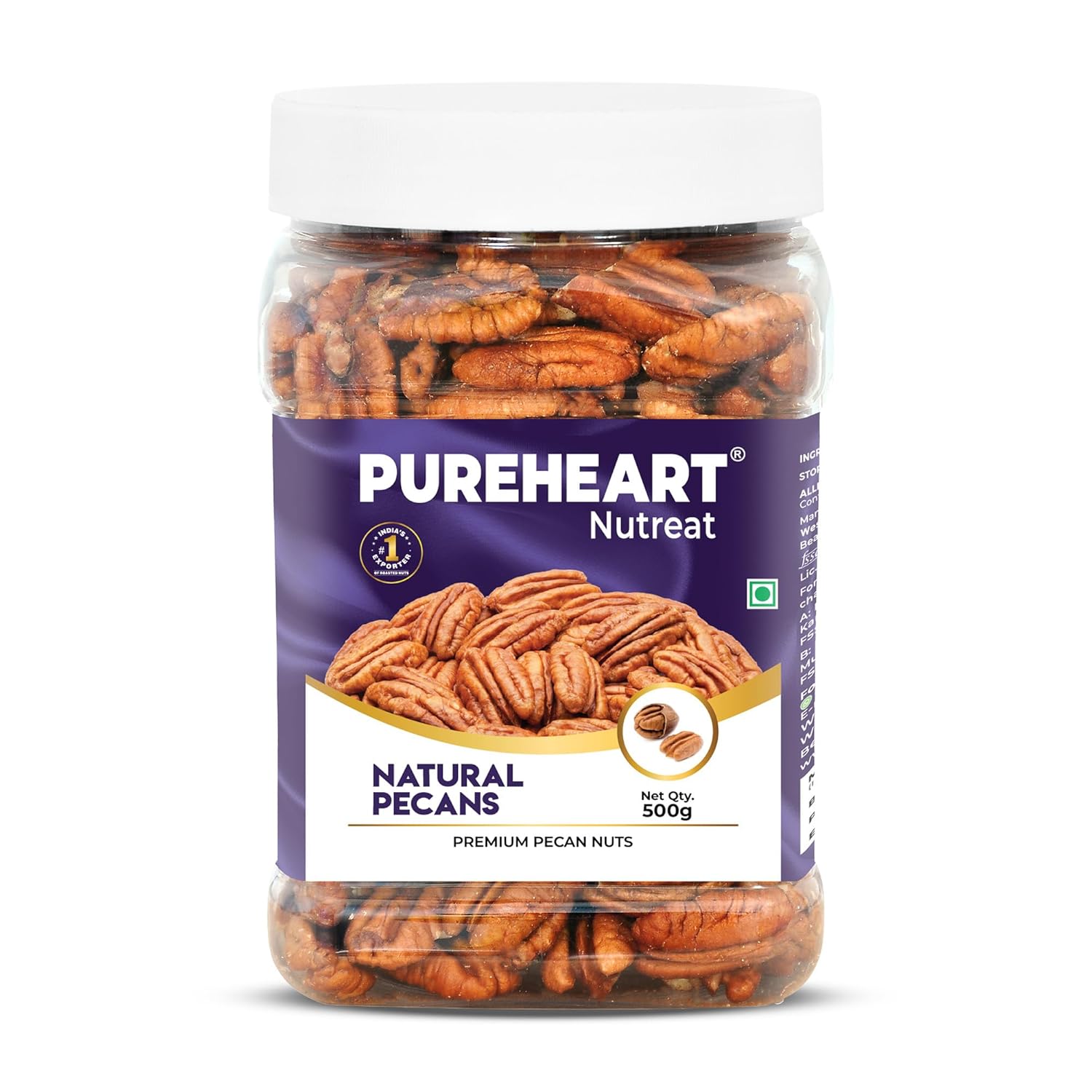 Pureheart Premium Pecan Nuts| Premium Natural Pecans | Healthy Dry Fruits Snack | Rich in Protein, Fibre & Antioxidants | Ideal for Snacking & Baking