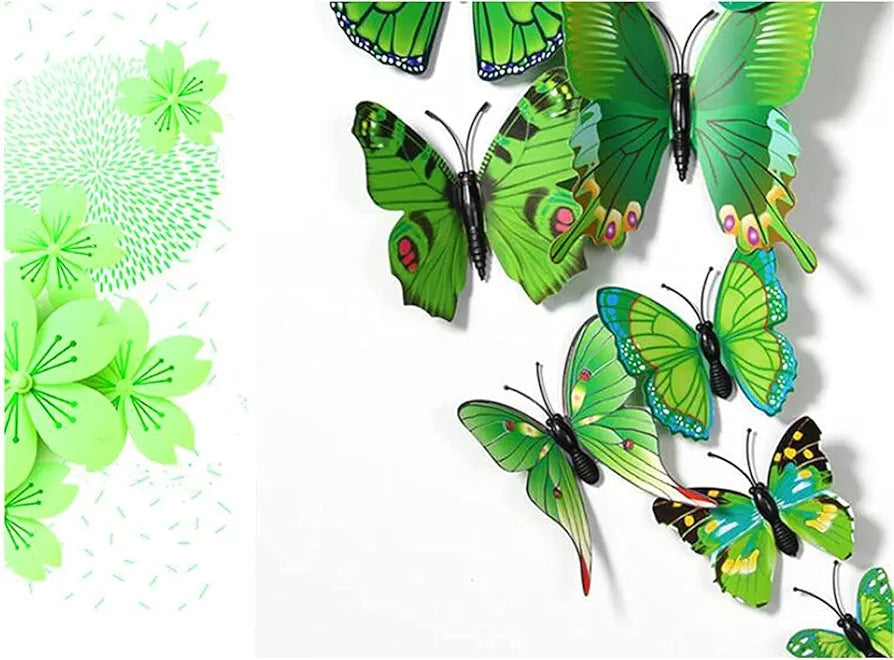 Rangoli Butterfly Wall Stick or Magnet Self Adhesive Removable PVC Design-14