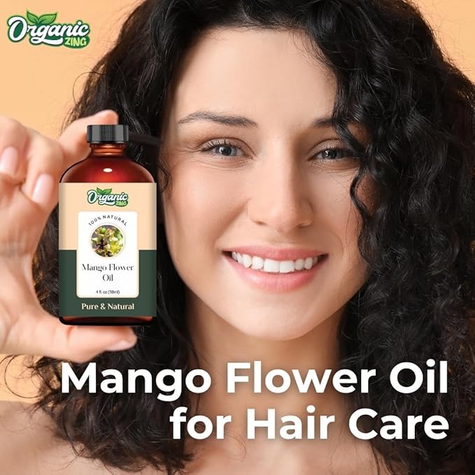 Organic Zing Mango Flower (Mangifera Indica) Oil | Essential Oil for Skincare, Haircare, Aroma & Diffusers - 118 Ml