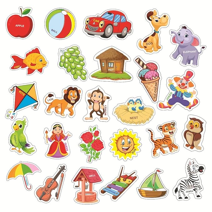 Ratna's Clever Kids Educational Alphabet Activity Mat With 13 Both Sides Printed Flash Cards & 26 Transport Vehicle