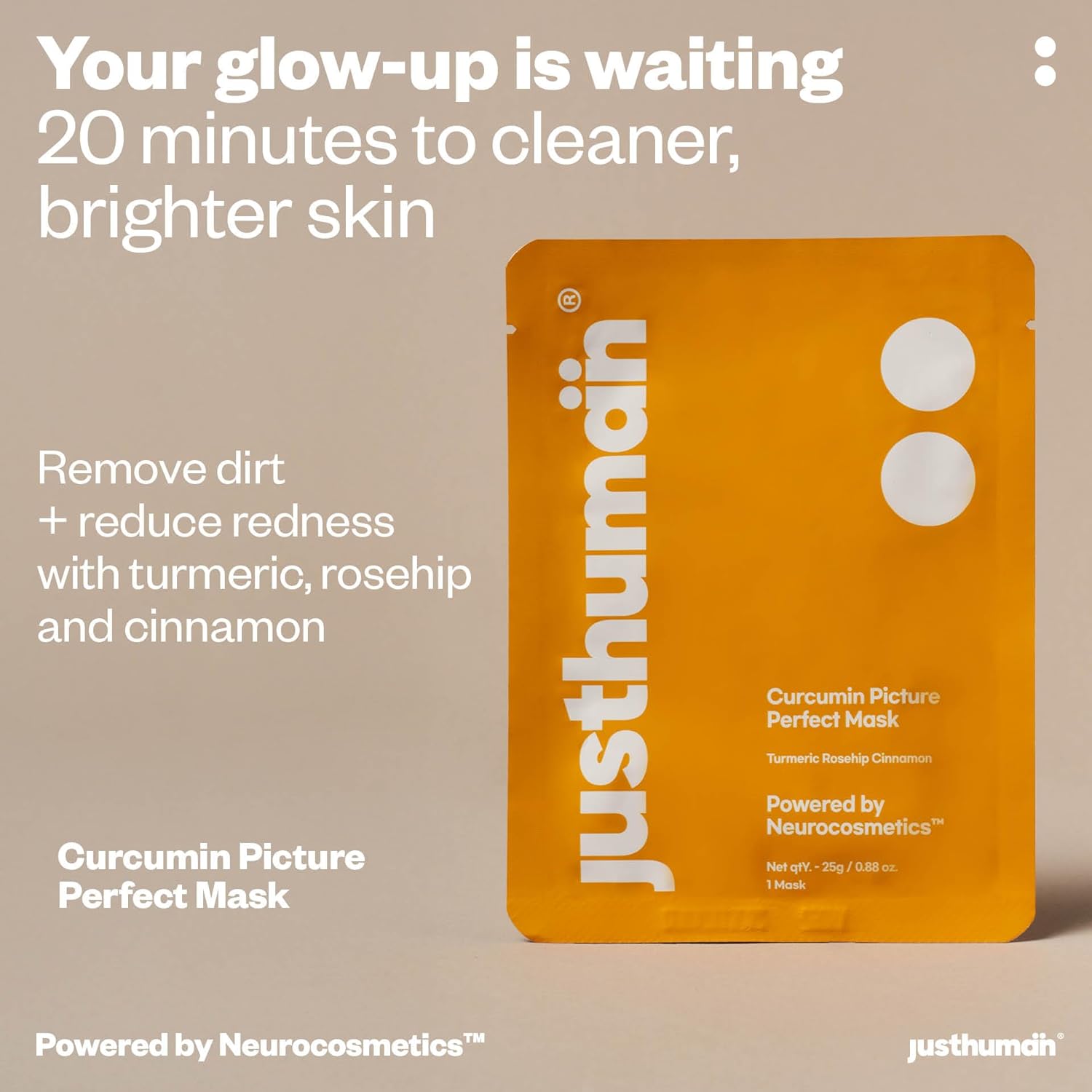 Justhuman Curcumin Picture Perfect Face Mask - 1 mask