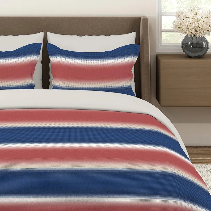 Layers Durathread Bedsheet Set for All Seasons Lightweight Moisture Absorbent 225 CVC King Size Multicolor Pattern
