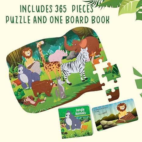 The Book Tree Jungle Animals Puzzle Box for Kids 35 Jigsaw Puzzle Pieces Educational Toy
