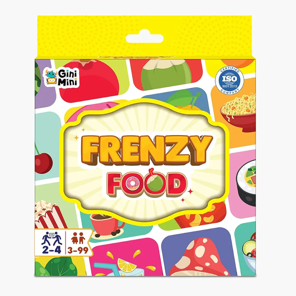 GiniMini Food Frenzy Educational Card Game for Kids Ages 3+ 57 Food-Themed Cards & Manual Improves Vocabulary Observation & Thinking