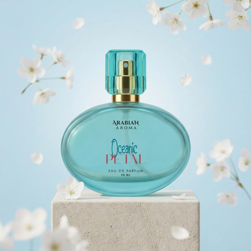 Arabian Aroma Oceanic Petal Eau De Parfum for Women 50ML â€“ Fresh Aquatic Floral Perfume with Melon, Lotus, Lemon, Jasmine, Musk & Vanilla