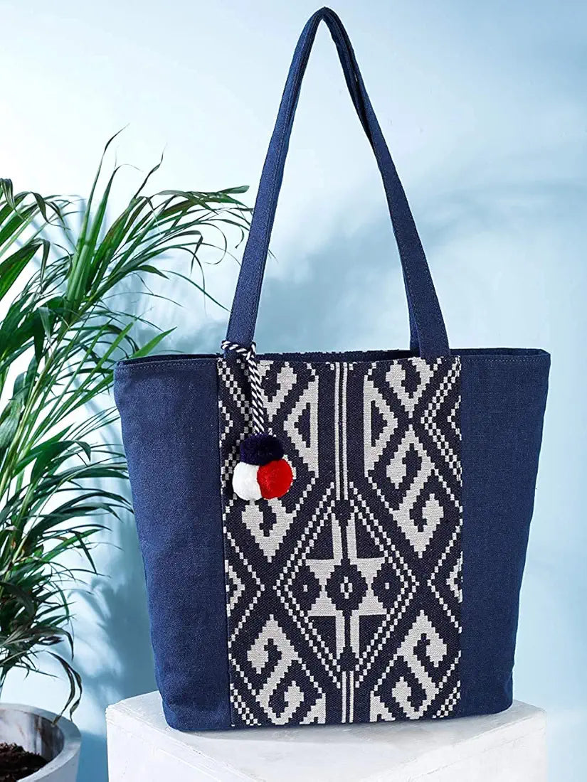 K London Alii And Aliizey Tote Bag For Women With Zip Bag Colour Blue