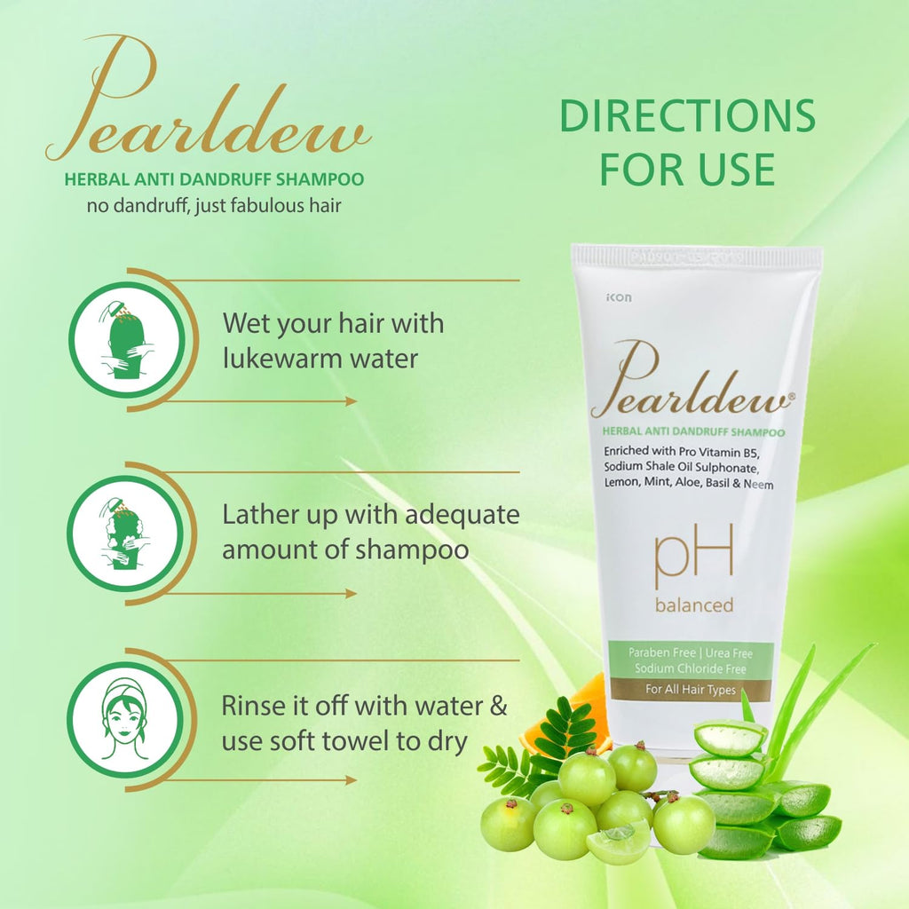 Pearldew Herbal Anti Dandruff Shampoo | Controls Dandruff - 100 Ml | Pack of 3