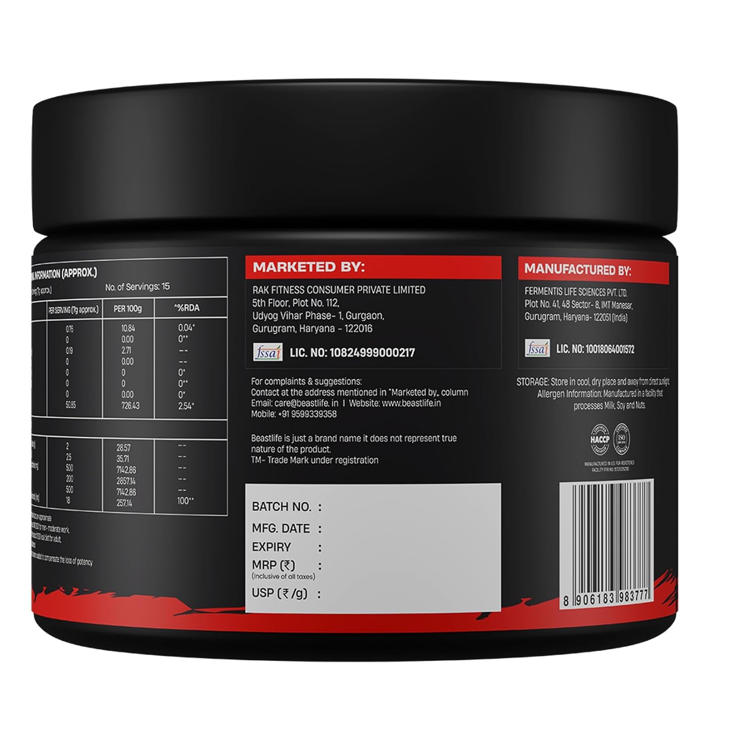 Beastlife Pre-Workout | 105 gm | Orange Flavor | Boosts Pump & Energy | Speeds Up Recovery | 2000 mg Citrulline | 2500 mg Beta-Alanine | 200 mg Caffeine | 500 mg Betaine