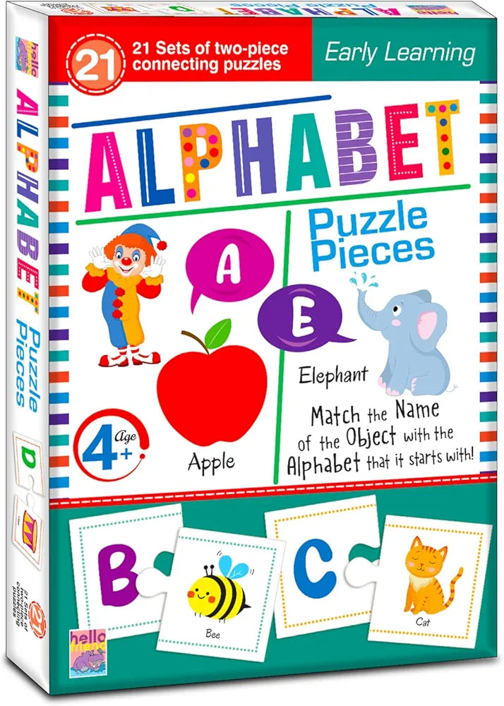 Hello Friend Alphabet Learning Jigsaw Puzzle Connecting 2-Piece  for Kids, Childrens and Toddlers Early Learning Educational