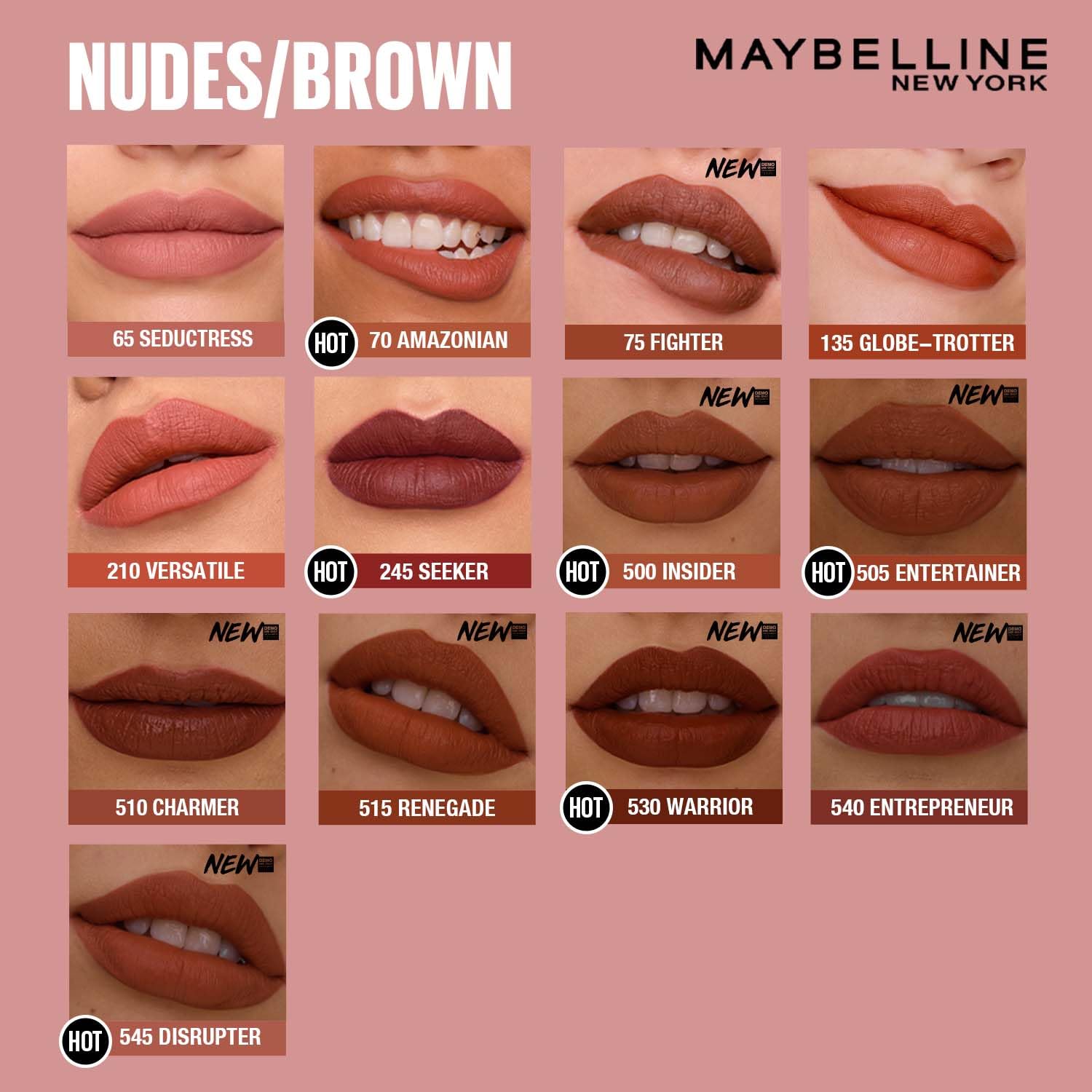 Maybelline New York Liquid Matte Lipstick, Long Lasting, 16hr Wear, Superstay Matte Ink, 225 Delicate, 5ml