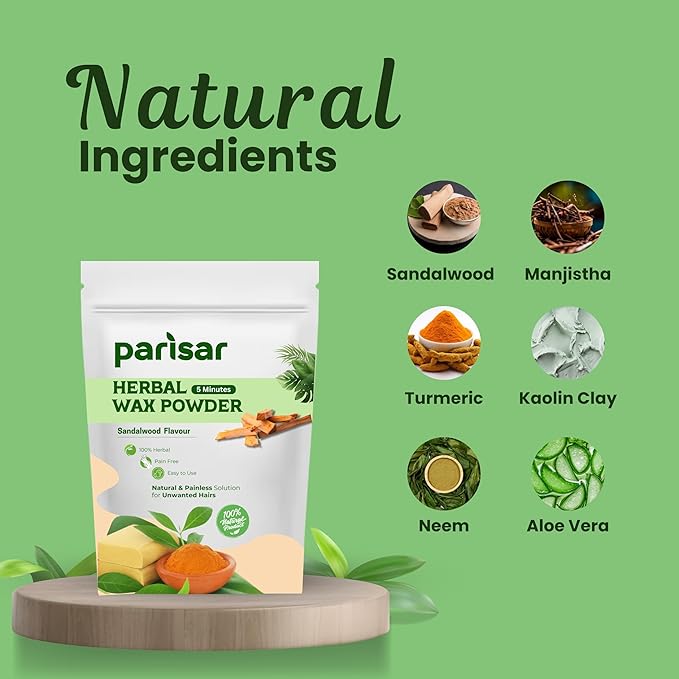 Parisar Pharma Herbal Wax Powder for Women and Men - 100 gms