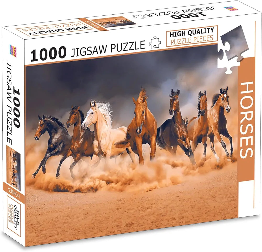 Hello Friend Horses 1000-Piece Jigsaw Puzzles for Kids and Childrens Realistic illustration