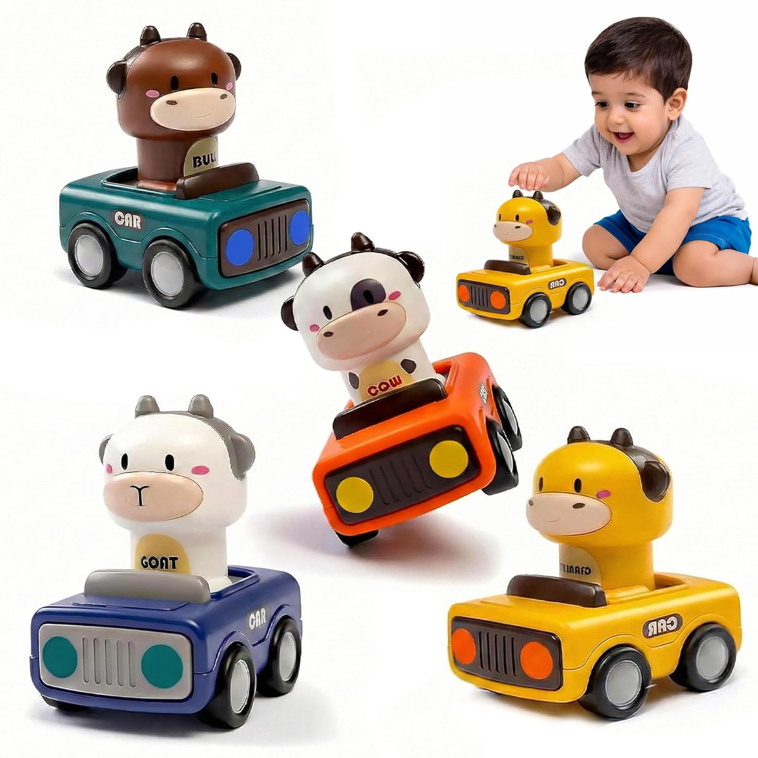 Kidology Press & Go Friction-Powered Cars for Toddlers