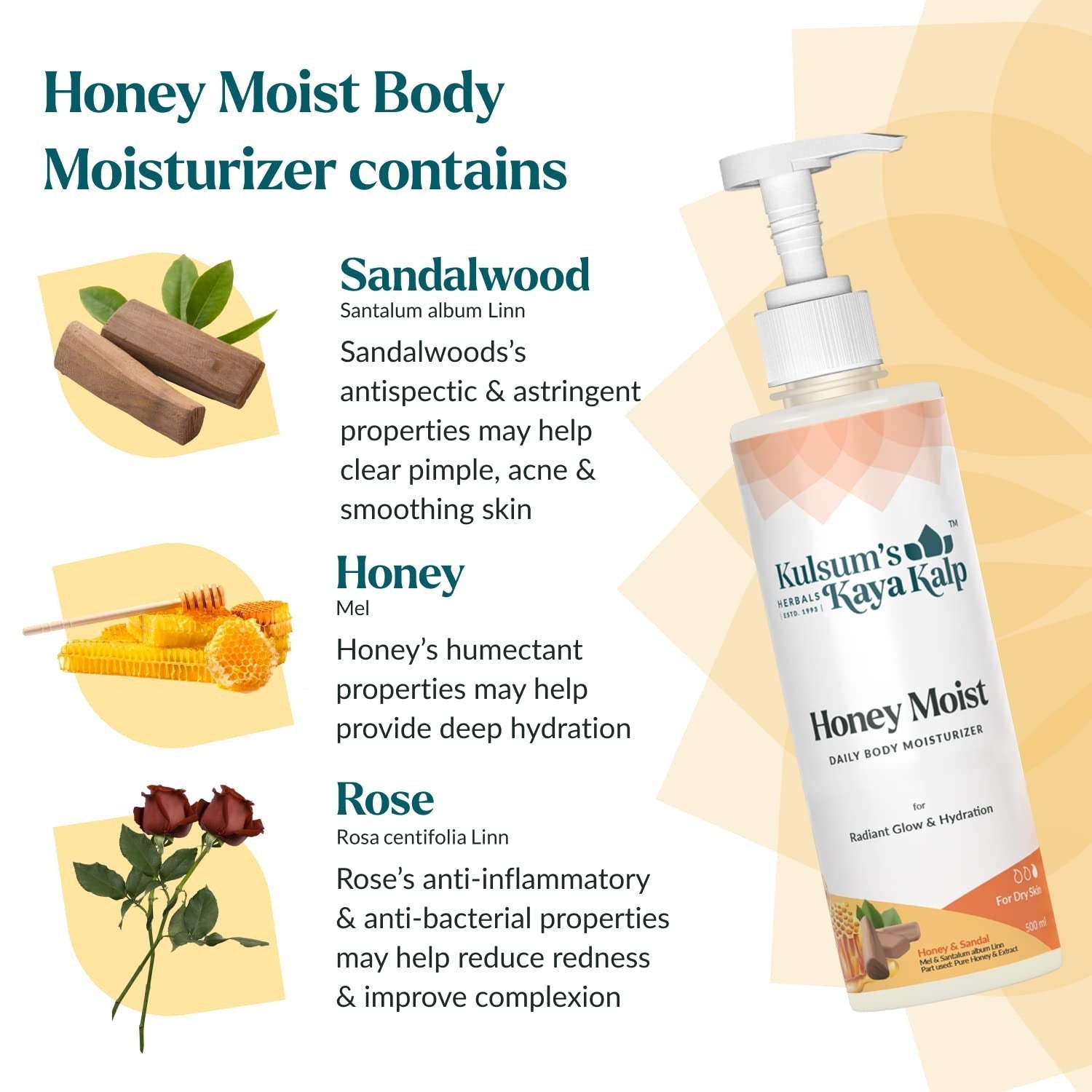 Kulsum's Kaya Kalp Herbals Honey Moist - 500 ml