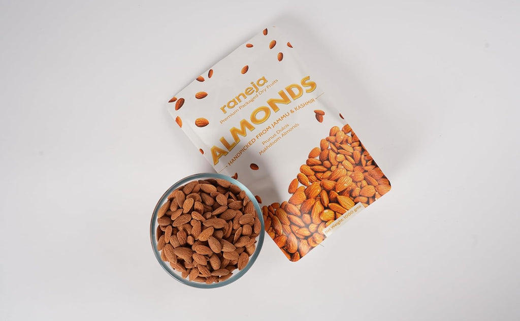 Raneja Pure California Almonds 500g | Whole Badam Giri, 100% Natural Real Nuts & Dry Fruits, Freshly Cleaned and Cleared, High in Fiber, Badam Giri, Rich in Protein, Magnesium, Phosphorus and Dietary Fibre